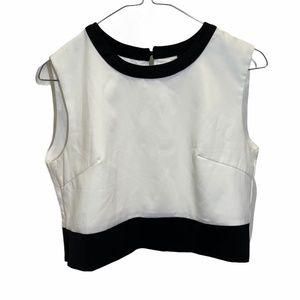 Sleeveless white crop top